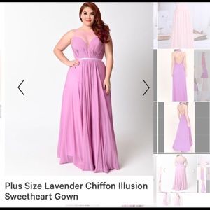 Plus size chiffon lavender dress